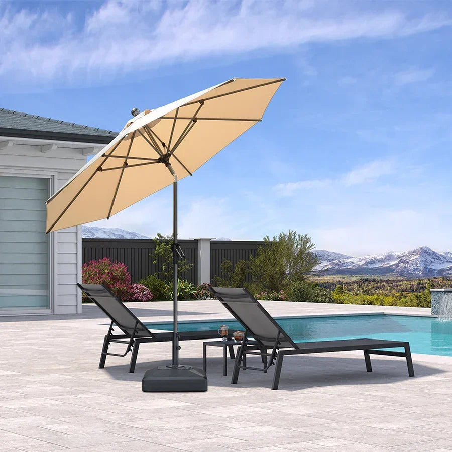 PURPLE LEAF Porch Table Umbrella with Crank and Tilt, Market Patio Umbrella