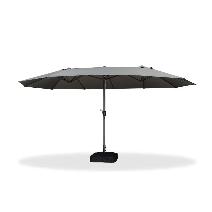 PURPLE LEAF Table Umbrella Double Sided Rectangular Patio Market Umbrella with Base