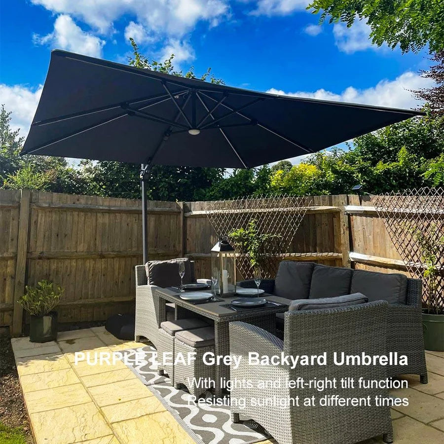 PURPLE LEAF LED Economical Patio Umbrellas Outdoor Umbrella with Lights
