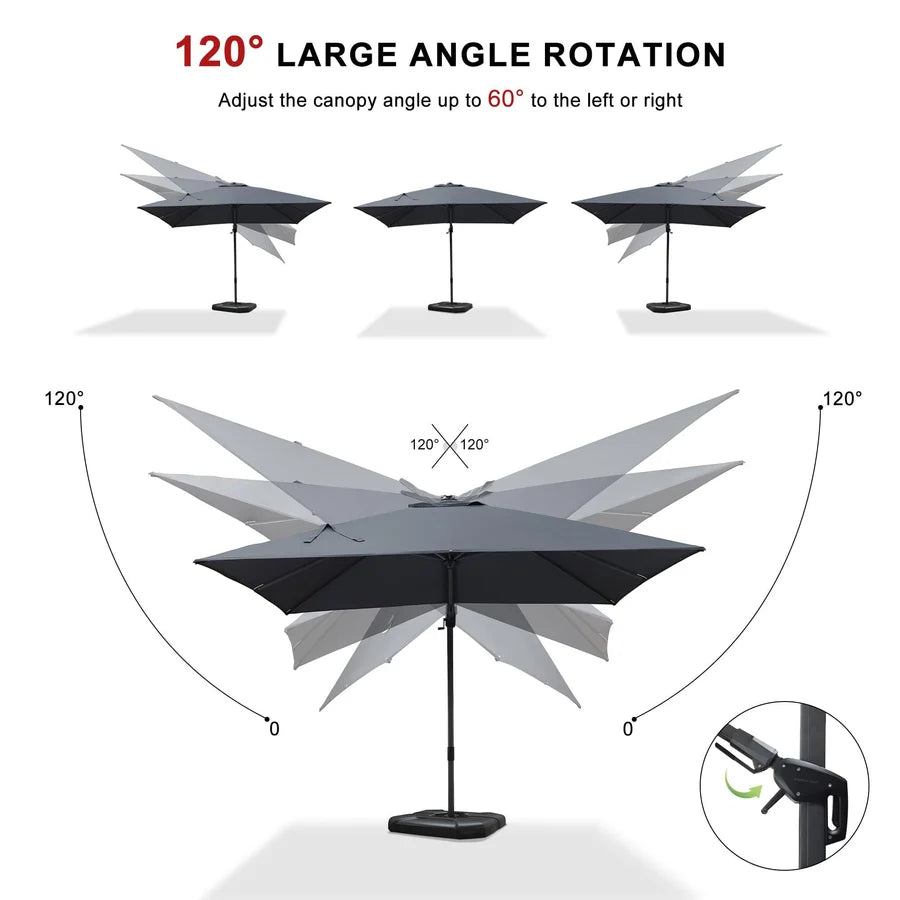 PURPLE LEAF LED Economical Patio Umbrellas Outdoor Umbrella with Lights