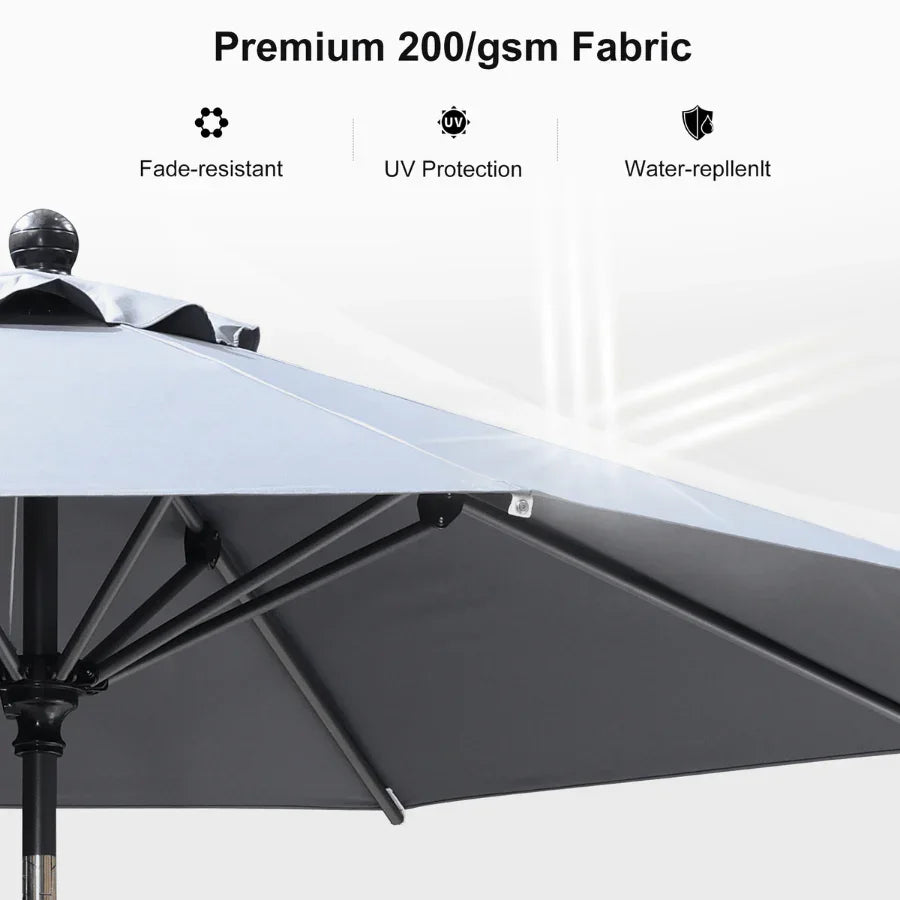 PURPLE LEAF Porch Table Umbrella with Crank and Tilt, Market Patio Umbrella