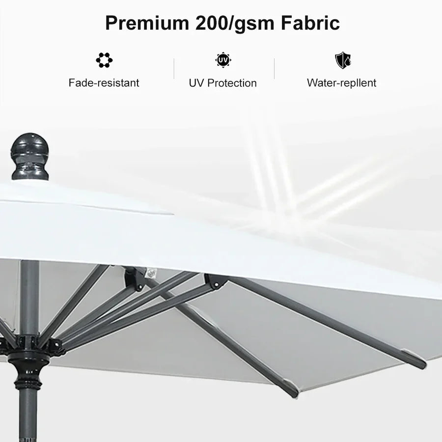 PURPLE LEAF Porch Table Umbrella with Crank and Tilt, Market Patio Umbrella